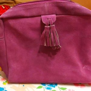 Genuine purple leather purse